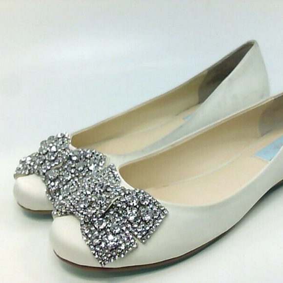 SOLD Betsey Johnson SB-Ever Bridal Wedding Flats - Picture 1 of 8